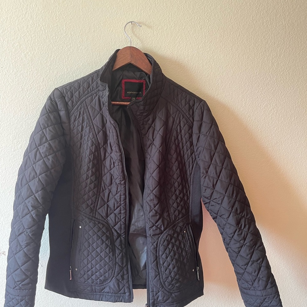 Women Black Quilted Jacket L